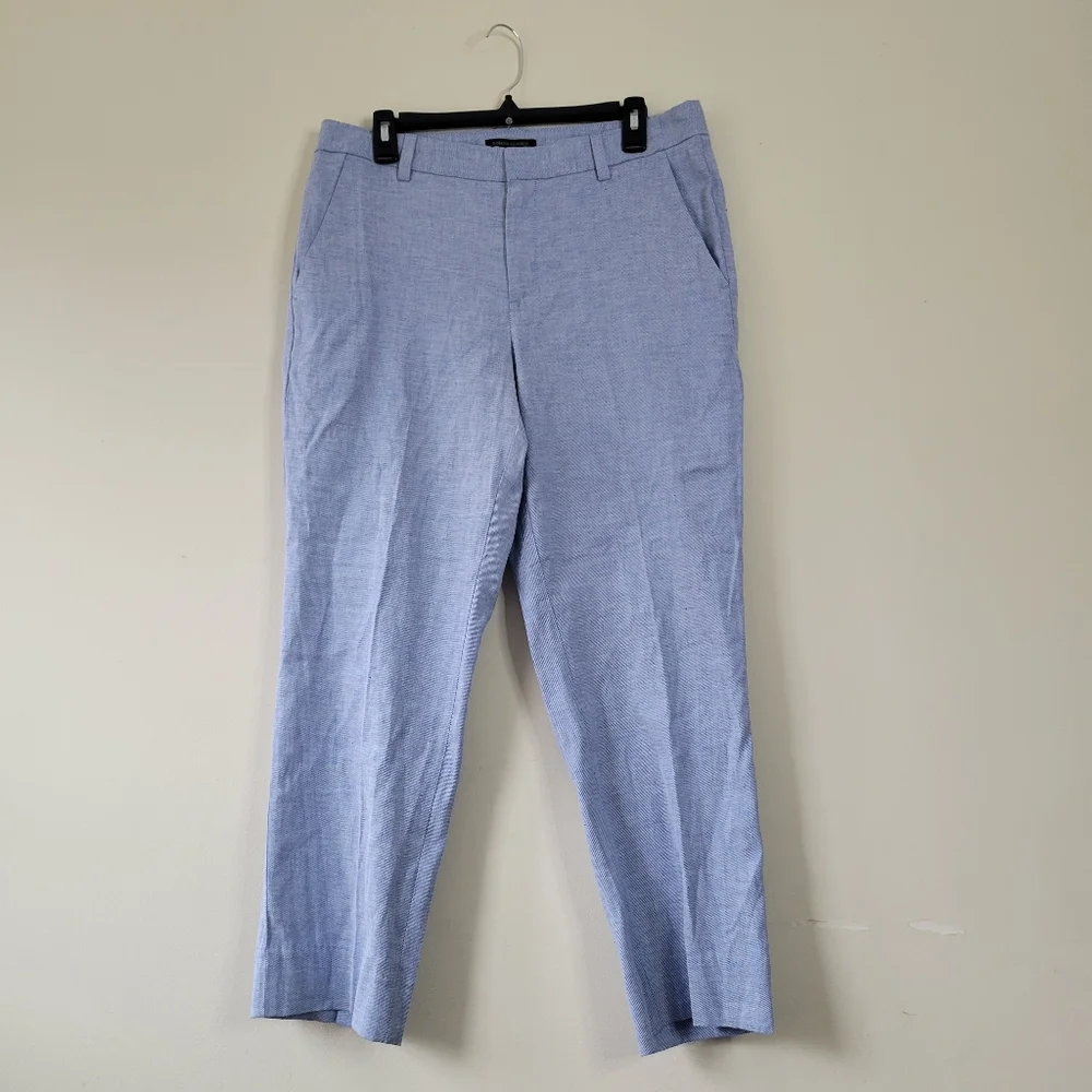 Banana Republic Linen Blend Avery Pants Chambray Blue Size 12